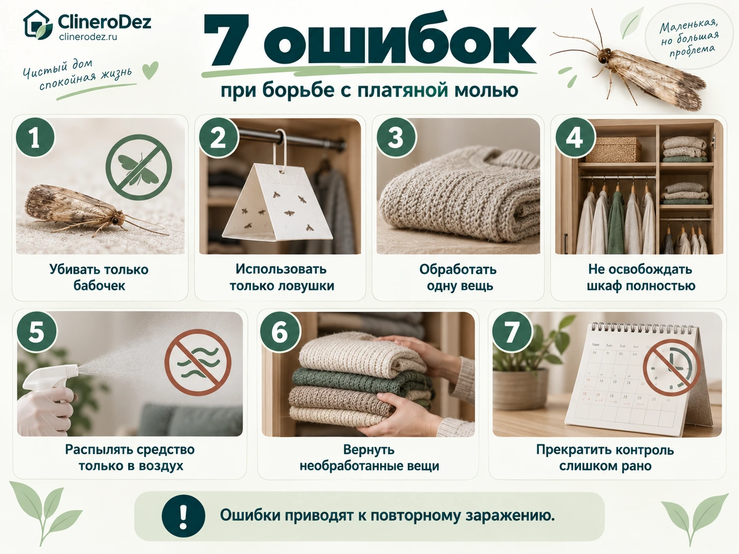 Семь ошибок при борьбе с платяной молью