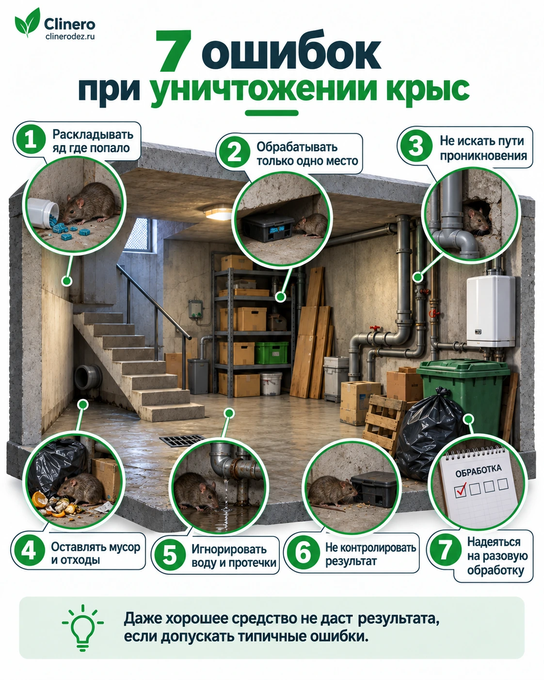 Семь распространенных ошибок при самостоятельном уничтожении крыс