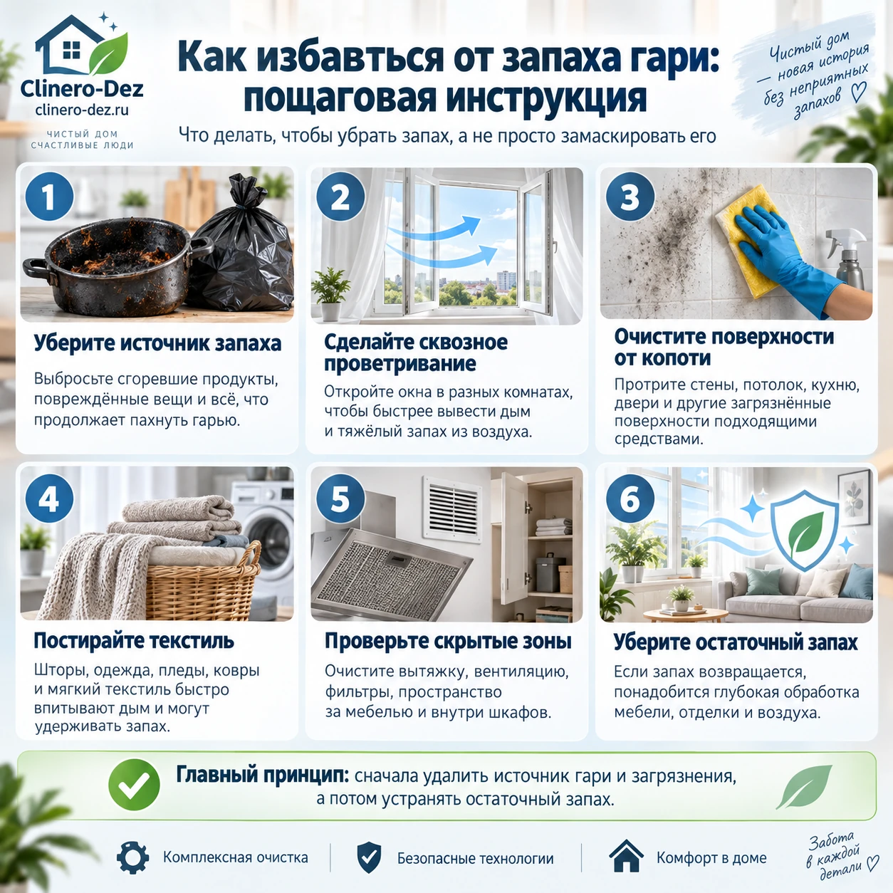 Пошаговая инструкция по удалению запаха гари из квартиры