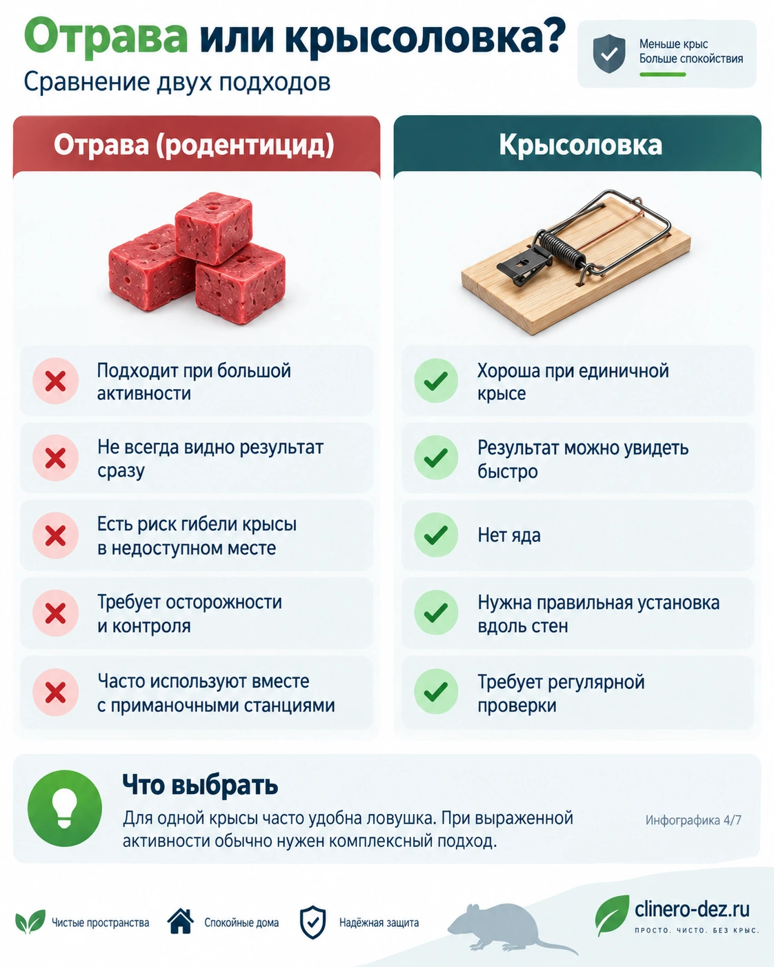 Сравнение отравы и механической крысоловки