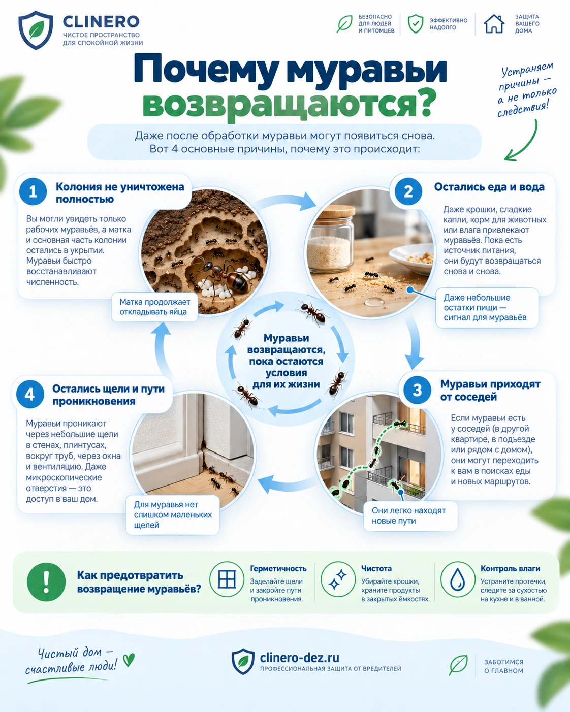 Почему домашние муравьи возвращаются после обработки