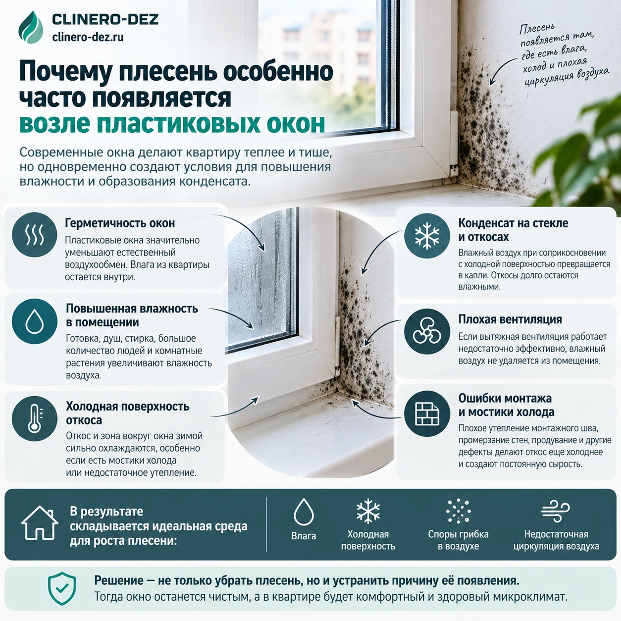 Причины появления плесени возле пластиковых окон: конденсат, влажность, холодные откосы и слабая вентиляция