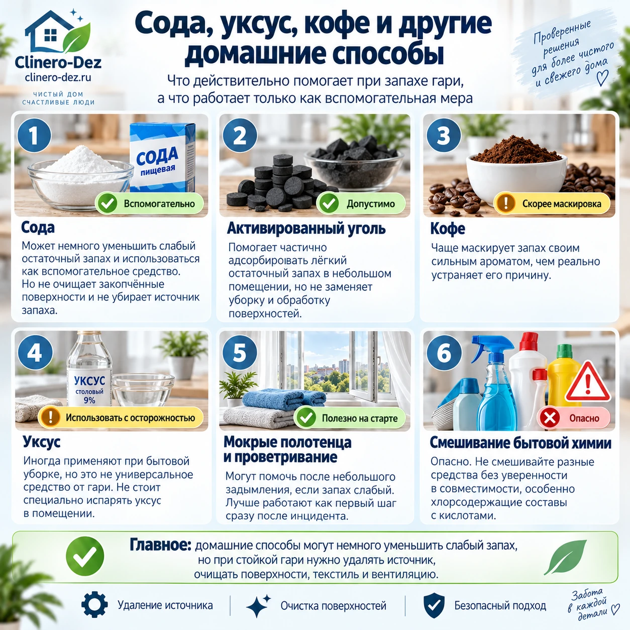 Сода, активированный уголь, кофе и другие домашние способы против запаха гари
