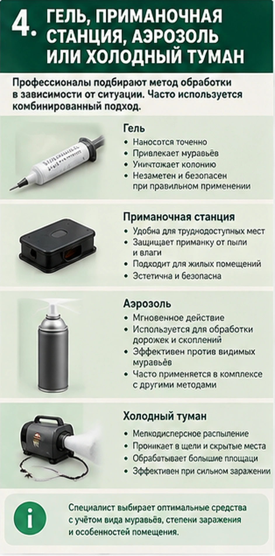 Сравнение методов профессиональной обработки от муравьев