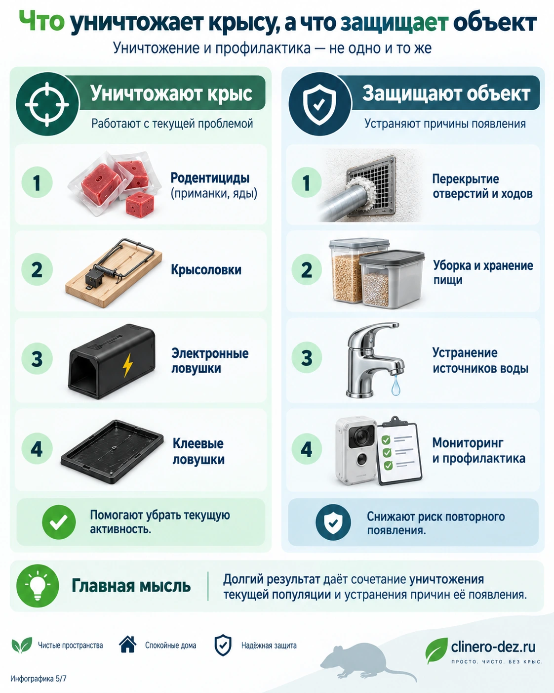 Разница между уничтожением крыс и защитой объекта